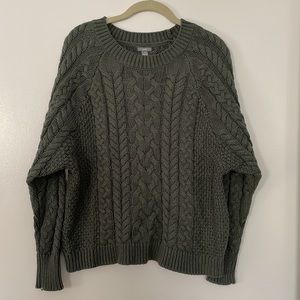 Aerie green cable knit sweater